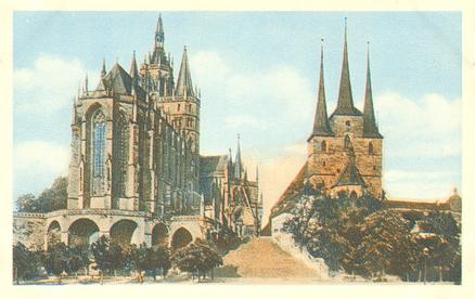 1930 Echte Wagner Deutsche Dome (German Cathedrals) Album 3, Serie 28 #2 Dom und Severikirche zu Erfurt Front