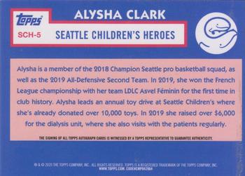 2020 Topps Seattle Children's Heroes - Autographs #SCH-5 Alysha Clark Back