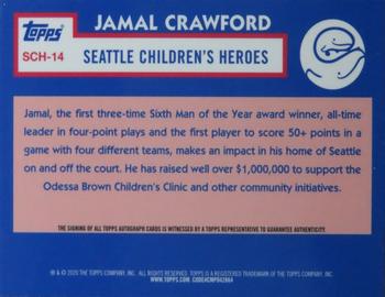 2020 Topps Seattle Children's Heroes - Autographs #SCH-14 Jamal Crawford Back
