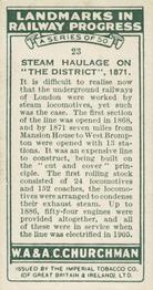 1931 Churchman's Landmarks in Railway Progress #23 Steam Haulage on The District,                      1871 Back