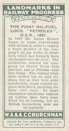 1931 Churchman's Landmarks in Railway Progress #29 The First Oil-fuel Loco 