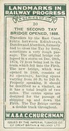 1931 Churchman's Landmarks in Railway Progress #30 The Second Tay Bridge Opened,                       1888 Back