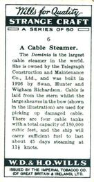 1931 Wills's Strange Craft #6 A Cable Steamer Back