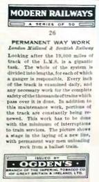 1936 Ogden's Modern Railways #26 Permanent Way Work Back