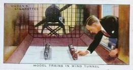 1936 Ogden's Modern Railways #27 Model Trains in Wind Tunnel Front