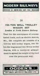 1936 Ogden's Modern Railways #38 150-Ton Well Trolley Wagon Set Back