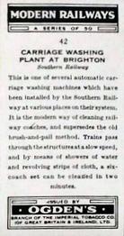 1936 Ogden's Modern Railways #42 Carriage Washing Plant at Brighton Back