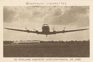 1938 Strathmore British Aircraft #8 De Havilland Albatross Inter-Continental Air Liner Front