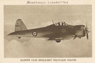 1938 Strathmore British Aircraft #12 Gloster F5/34 Single-Seat Multi-Gun Fighter Front
