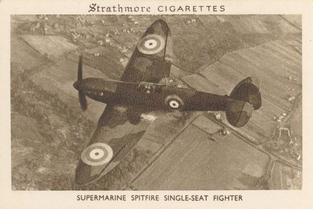 1938 Strathmore British Aircraft #22 Supermarine Spitfire Single-Seat Fighter Front