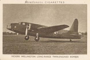 1938 Strathmore British Aircraft #24 Vickers Wellington Long-Range Twin-Engined Bomber Front
