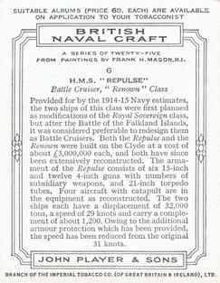 1939 Player's British Naval Craft #6 H.M.S. 