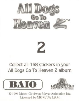 1996 Baio All Dogs go to Heaven 2 Stickers #2 Sticker 2 Back