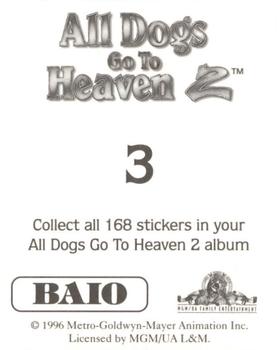 1996 Baio All Dogs go to Heaven 2 Stickers #3 Sticker 3 Back