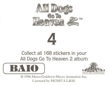 1996 Baio All Dogs go to Heaven 2 Stickers #4 Sticker 4 Back