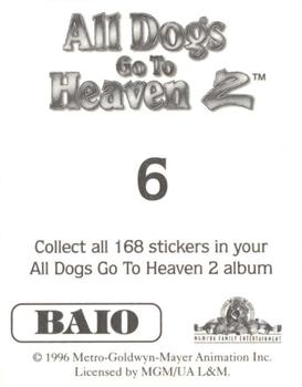 1996 Baio All Dogs go to Heaven 2 Stickers #6 Sticker 6 Back