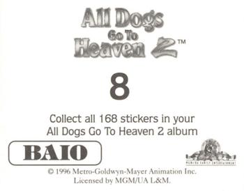1996 Baio All Dogs go to Heaven 2 Stickers #8 Sticker 8 Back