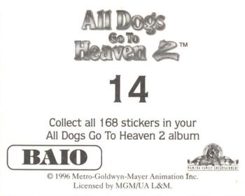 1996 Baio All Dogs go to Heaven 2 Stickers #14 Sticker 14 Back