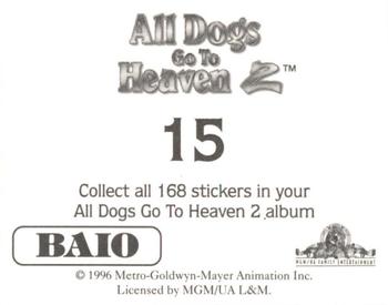 1996 Baio All Dogs go to Heaven 2 Stickers #15 Sticker 15 Back