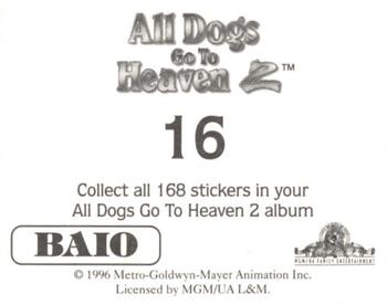 1996 Baio All Dogs go to Heaven 2 Stickers #16 Sticker 16 Back