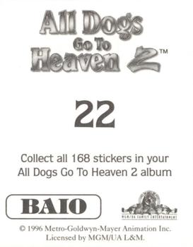 1996 Baio All Dogs go to Heaven 2 Stickers #22 Sticker 22 Back