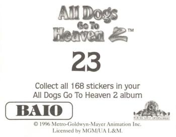 1996 Baio All Dogs go to Heaven 2 Stickers #23 Sticker 23 Back