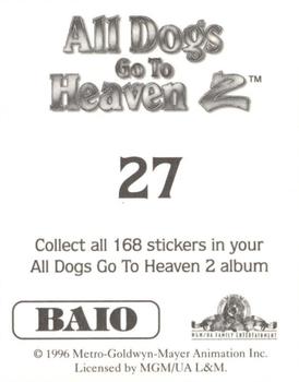 1996 Baio All Dogs go to Heaven 2 Stickers #27 Sticker 27 Back