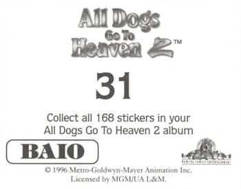 1996 Baio All Dogs go to Heaven 2 Stickers #31 Sticker 31 Back