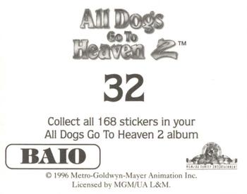 1996 Baio All Dogs go to Heaven 2 Stickers #32 Sticker 32 Back