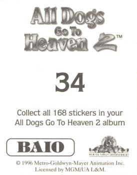 1996 Baio All Dogs go to Heaven 2 Stickers #34 Sticker 34 Back