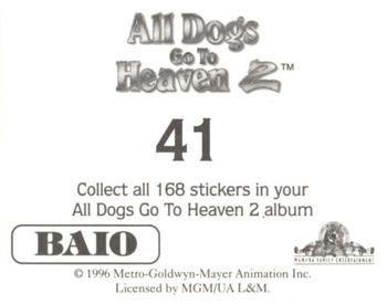 1996 Baio All Dogs go to Heaven 2 Stickers #41 Sticker 41 Back