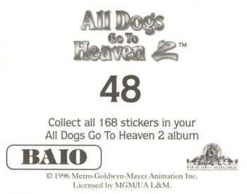 1996 Baio All Dogs go to Heaven 2 Stickers #48 Sticker 48 Back