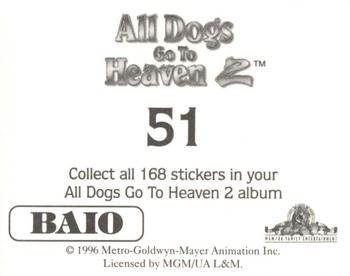 1996 Baio All Dogs go to Heaven 2 Stickers #51 Sticker 51 Back