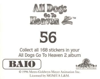 1996 Baio All Dogs go to Heaven 2 Stickers #56 Sticker 56 Back