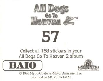 1996 Baio All Dogs go to Heaven 2 Stickers #57 Sticker 57 Back