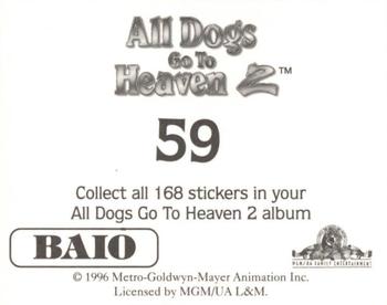 1996 Baio All Dogs go to Heaven 2 Stickers #59 Sticker 59 Back