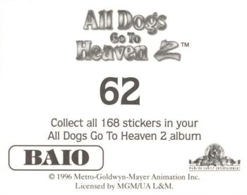 1996 Baio All Dogs go to Heaven 2 Stickers #62 Sticker 62 Back