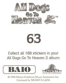 1996 Baio All Dogs go to Heaven 2 Stickers #63 Sticker 63 Back