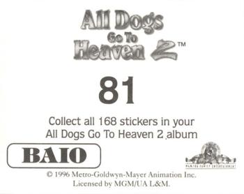 1996 Baio All Dogs go to Heaven 2 Stickers #81 Sticker 81 Back