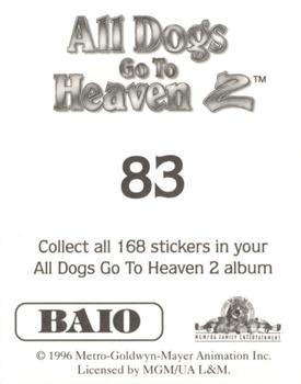1996 Baio All Dogs go to Heaven 2 Stickers #83 Sticker 83 Back
