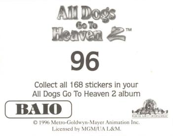 1996 Baio All Dogs go to Heaven 2 Stickers #96 Sticker 96 Back
