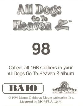 1996 Baio All Dogs go to Heaven 2 Stickers #98 Sticker 98 Back