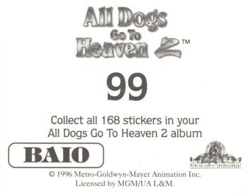 1996 Baio All Dogs go to Heaven 2 Stickers #99 Sticker 99 Back