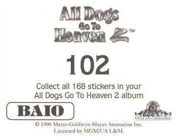 1996 Baio All Dogs go to Heaven 2 Stickers #102 Sticker 102 Back