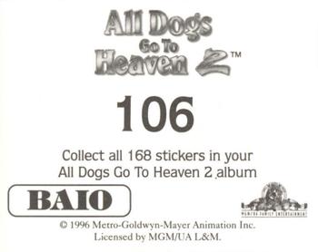1996 Baio All Dogs go to Heaven 2 Stickers #106 Sticker 106 Back