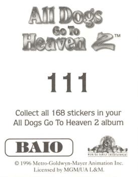1996 Baio All Dogs go to Heaven 2 Stickers #111 Sticker 111 Back