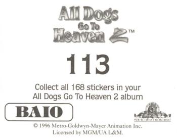 1996 Baio All Dogs go to Heaven 2 Stickers #113 Sticker 113 Back