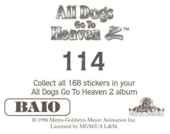 1996 Baio All Dogs go to Heaven 2 Stickers #114 Sticker 114 Back