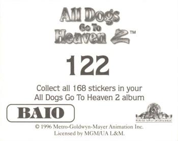 1996 Baio All Dogs go to Heaven 2 Stickers #122 Sticker 122 Back