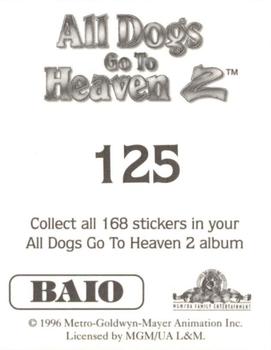 1996 Baio All Dogs go to Heaven 2 Stickers #125 Sticker 125 Back